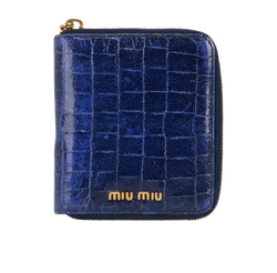 Miu Miu Vintage Wallet, Croc Embossed, Blue, 194,  1*